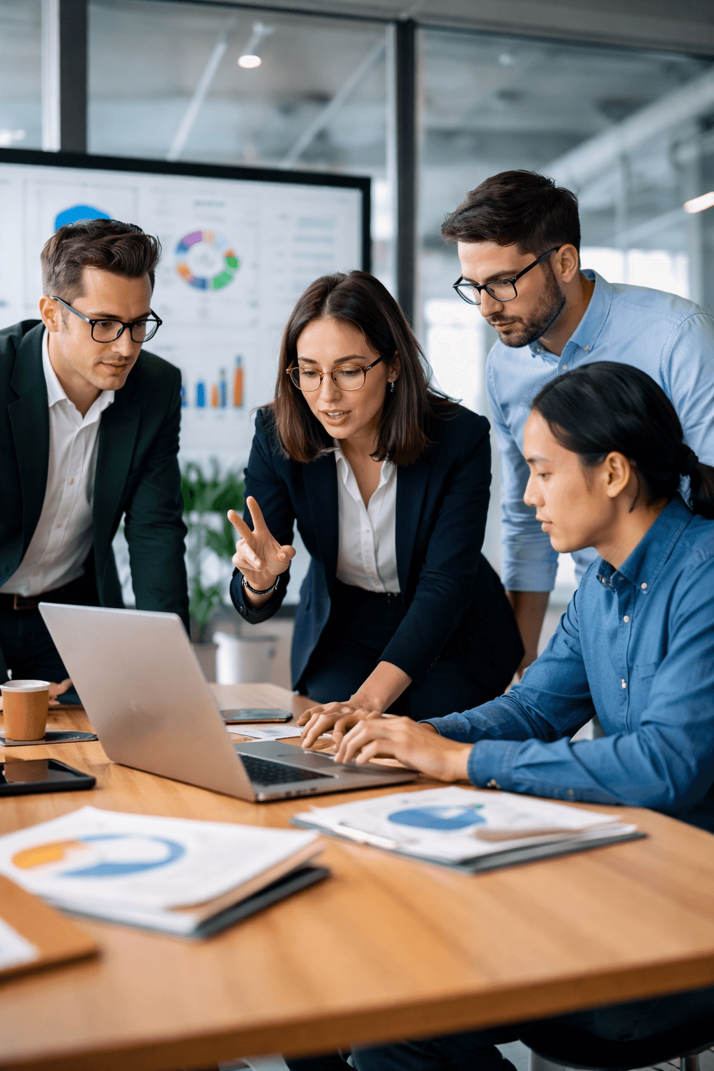 Professionals discussing at a table